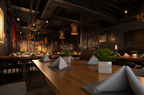 三水简约大气中式风格餐厅设计装修效果图