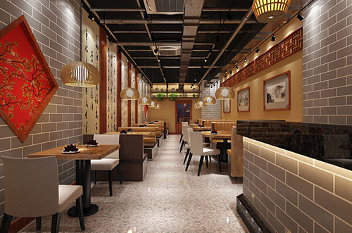 三水传统中式餐厅餐馆装修设计效果图
